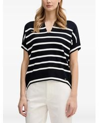 Joseph Ribkoff - Striped V-Neck T-Shirt - Lyst