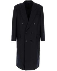 Giorgio Armani - Double-Breasted Wool Coat - Lyst
