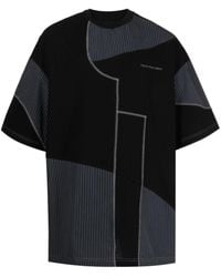 Feng Chen Wang - Panelled Cotton T-shirt - Lyst