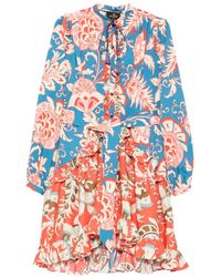 Etro - Floral Ruffled Mini Dress - Lyst