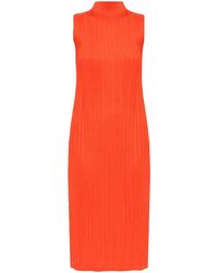 Pleats Please Issey Miyake - Vestido midi Monthly Colors: April - Lyst