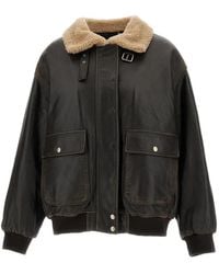 Halfboy - Alice Shearling-Collar Leather Jacket - Lyst