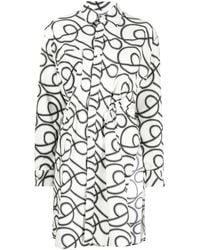 JNBY - Graphic-Print Long-Sleeved Shirt Dress - Lyst