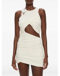christopher esber hibiscus embroidered rib dress Vestido Hibiscus Embroidered Rib Dress - Bege