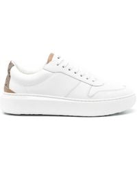 Herno - Monogram-Heel Leather Sneakers - Lyst
