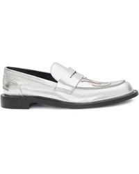 JW Anderson - Logo-Patch Leather Moccasin Loafers - Lyst