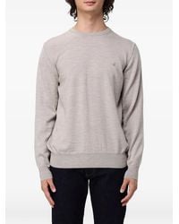 Brooksfield - Logo-Embroidered Crew-Neck Sweater - Lyst