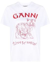 Ganni - T-shirts And Polos White - Lyst