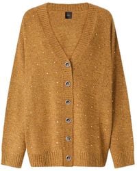 Pinko - Fully Rhinestoned Wool-Blend Cardigan - Lyst