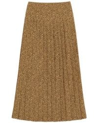 Valentino Garavani - Crepe De Chine Skirt With Fauve Eclat Micromacula Print - Lyst