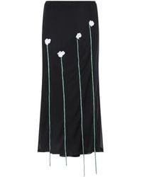 Moschino - Floral-Embellishment Midi Skirt - Lyst