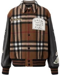 Burberry - Check Technical Wool Bomber Jacket - Lyst