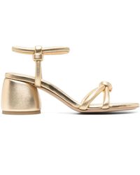 Gianvito Rossi - 70mm Metallic-effect Leather Sandals - Lyst