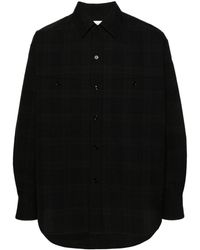 Lemaire - Check-pattern Seersucker Shirt - Lyst