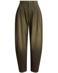Ralph Lauren - Ellen Pleated Cotton Trousers - Lyst