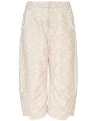 Renli Su - Floral-Print Cropped Trousers - Lyst
