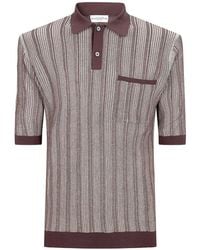Ballantyne - Ribbed-Knit Polo Shirt - Lyst