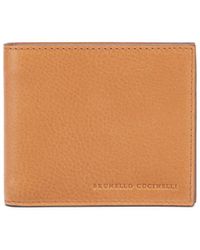 Brunello Cucinelli - Logo-debossed Leather Bi-fold Wallet - Lyst