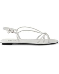 Prada - Flat Leather Sandals - Lyst