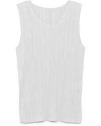 Pleats Please Issey Miyake - Top Smanicato Plissettato - Lyst