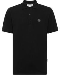 Philipp Plein - Skull-Print Rhinestone-Embellished Polo Shirt - Lyst