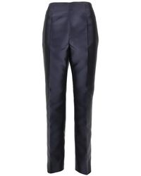 Alberta Ferretti - Satin-Finish Tailored Trousers - Lyst