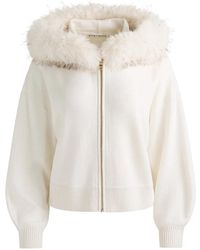 Alice + Olivia - Nadya Faux-Fur Trim Zip-Up Hoodie - Lyst