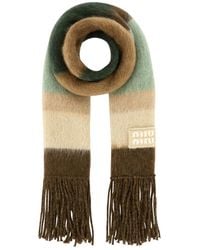 Miu Miu - Sciarpa Con Ricamo - Lyst