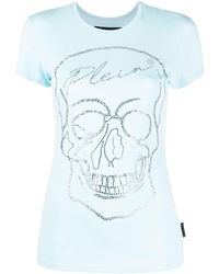 Philipp Plein - Crystal Skull Cotton T-shirt - Lyst