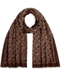 Tommy Hilfiger - Monogram-Print Frayed Scarf - Lyst