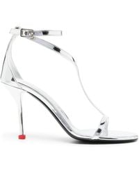 Alexander McQueen - Harness 90mm Mirrored Sandals - Lyst