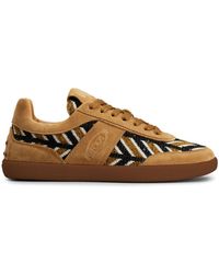 Tod's - Panelled Leather Sneakers - Lyst