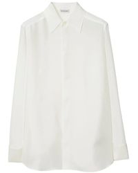 Burberry - Camicia Di Seta - Lyst