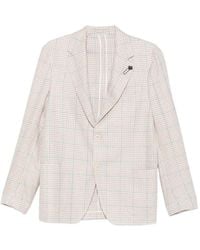 Lardini - Geruite Blazer Met Enkele Rij Knopen - Lyst