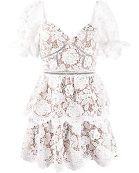 Self-Portrait Jurk Met Sweetheart Hals - Wit