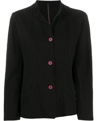 Giorgio Armani Geknöpfte Jacke mit Kontrasteinsatz - Schwarz