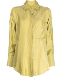 Bambah - Spread-Collar Satin Shirt - Lyst