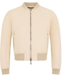 Moorer - Leather Bomber Jacket - Lyst