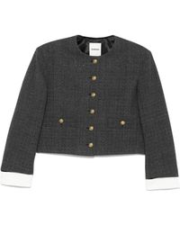 Sandro - Karierte Cropped-Jacke - Lyst