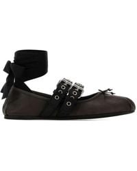 Miu Miu - Buckle Strap Ballet Flats - Lyst