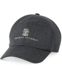 Brunello Cucinelli - Cotton And Virgin-Wool Gabardine Baseball Cap With Embroidered Logo - Lyst