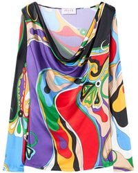 PUCCI - Blouse Met Col En Abstracte Print - Lyst