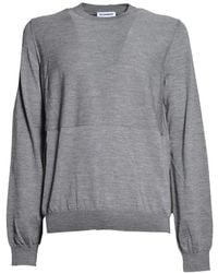 Jil Sander - Crew-Neck Ribbed-Trim Sweater - Lyst