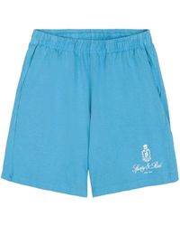 Sporty & Rich - Vendome Logo-print Cotton Shorts - Lyst