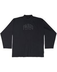Balenciaga - Cities Paris Long Sleeve T-shirt Oversized - Lyst