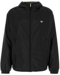 Prada - Giubbino reversibile in Re-Nylon nero - Lyst