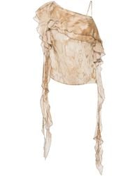 Blumarine - Abstract-Print Semi-Sheer Blouse - Lyst