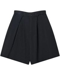 COMME DES GARÇON BLACK - Pleated Wide-Leg Shorts - Lyst