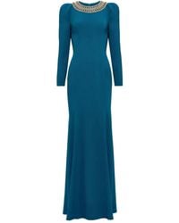 Jenny Packham - Verziertes Maxikleid Mit Puffärmeln - Lyst