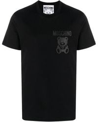 Moschino - T-Shirt mit Teddy-Applikation - Lyst